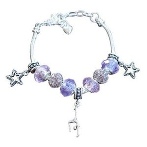 Girls Gymnastics European Bead Charm Bracelet